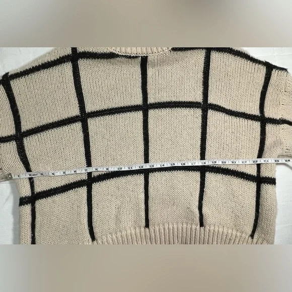 Anthropologie Little Lies Checkmate Mock Neck Chunky Turtleneck Sweater (M/L) - Picture 5 of 9